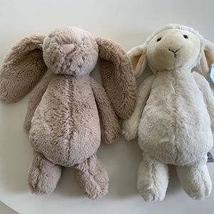 RABBIT AND LAMB SOFT PLUSH STUFFED ANIMALS